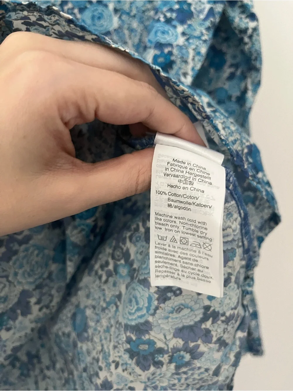 J Crew Liberty Of London Slim Perfect Shirt Elysian Day Blue Floral 6 Cotton